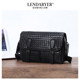 Lendaryer Single Shoulder Bag for Men, New Woven Top-Layer Cowhide Crossbody Bag with Flap, Portable Multifunctional Crossbody Bag