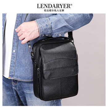 Lendaryer Shoulder Bag Men's New Style Accessible Luxury First-Layer Cowhide Multi-Functional Business Work Clothing Large-Capacity Crossbody Bag