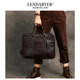 Lendaryer Retro Handmade Men's 15inch Horizontal Leather Laptop Bag Business Fashion Briefcase for Men