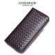 Lendaryer Clutch Bag Men's Korean Style Coin Purse Woven First-Layer Cowhide Long Business Commuter Portable Wallet