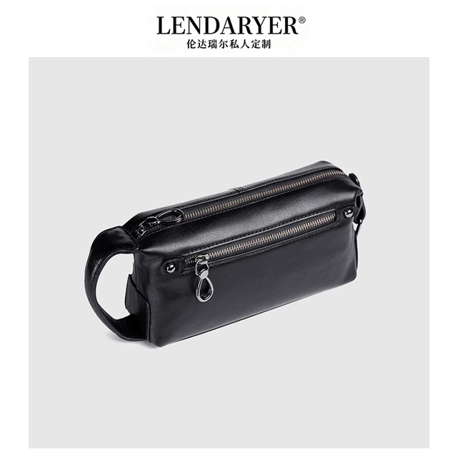 Lendaryer Men's Handbag Genuine Leather High-End Portable Mobile Phone Bag First Layer Cowhide Clutch Bag Men's High-End Small Bag