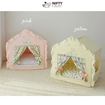 Minan Nets Red Pet House Tent All Season With Kennel Cat Nest Detachable Wash Cute Embroidered Minidog Teddy