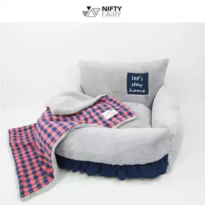 Minan NF dog kennel cat den warm in autumn and winter, removable and washable cute Korean imported fabric small dog fighting Teddy