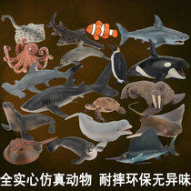 Simulation Animal Marine Life Toy Model Pendulum single solid hard rubber undersea world penguin dolphin shark