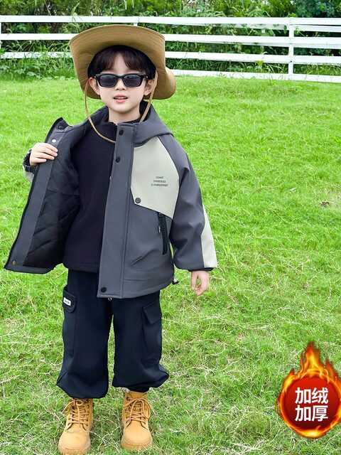 Children's Autumn and Winter Quilted Thickened Three-In-One Jacket 2025 New Style Children's Winter Warm and Stylish Windbreaker