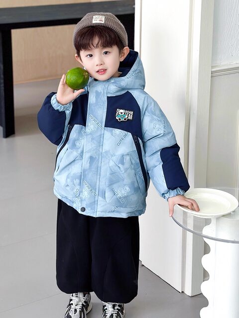 Boys' Winter Thickened Warm Cotton Jacket 2025 New Stylish Children's down Cotton Coat Boys' Winter Cotton Outerwear