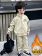 Boys' Autumn and Winter Fleece-Lined Thickened Stylish Sports Suit 2025 New Children's Cool and Handsome Warm Winter Clothing Trendy Style for Boys