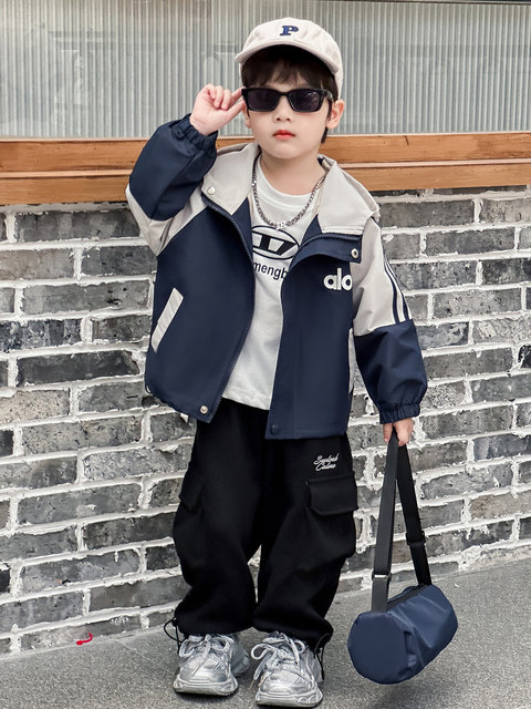 Boys' Spring and Autumn Jacket Three-In-One Windbreaker 2026 New Children's Korean Style Trendy Autumn Jacket for Boys