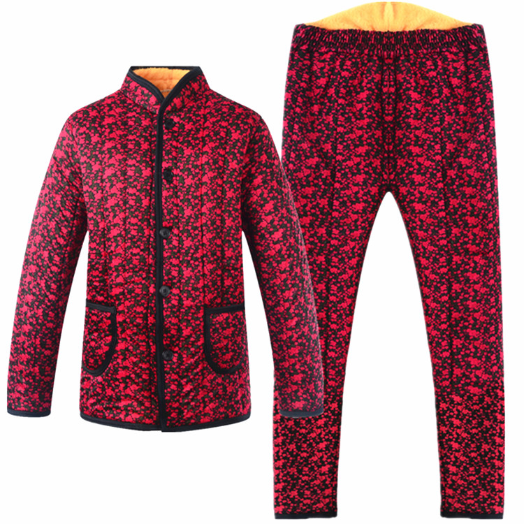 Phụ nữ trung niên cộng với quần nhung cotton dày, quần hai dây phù hợp với mẹ mùa đông áo khoác cotton ấm áp cộng với nữ béo áo sơ mi nữ trung niên đẹp