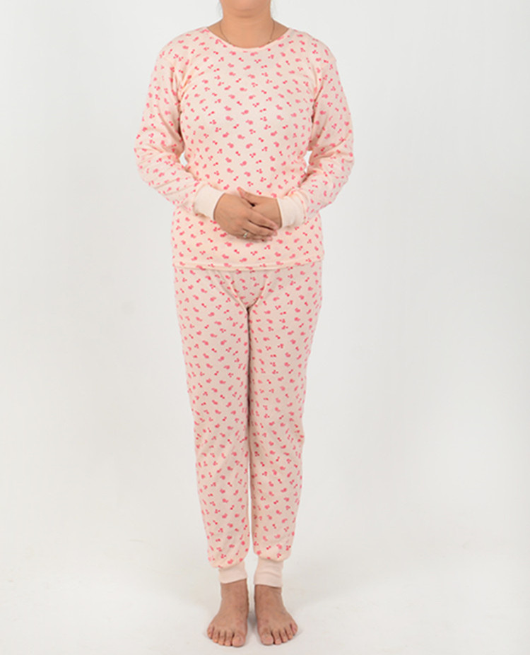 Bộ đồ lót nhiệt trung và già Qiuyi Qiuku set Bà cao cổ áo len cotton kích thước lớn áo len cotton dòng quần bộ đồ thể thao nữ