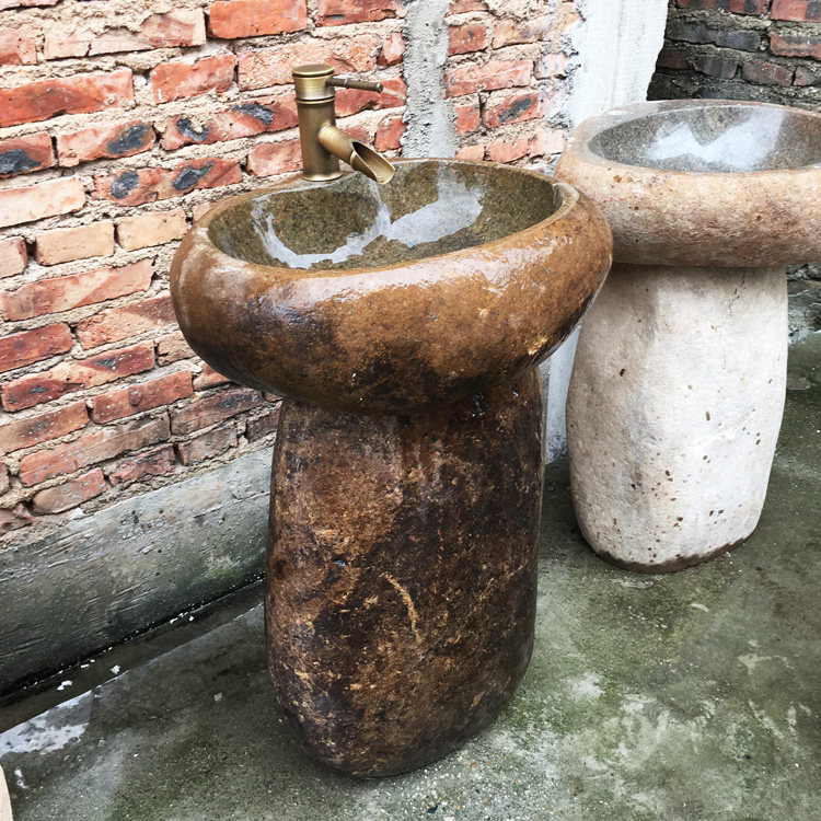 Купить Умывальник с пьедесталом Природные колонны гальки каменный ...