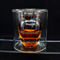 Spot Hot Studio Iron Man head shape high borosilicate transparent glass double-layer water cup