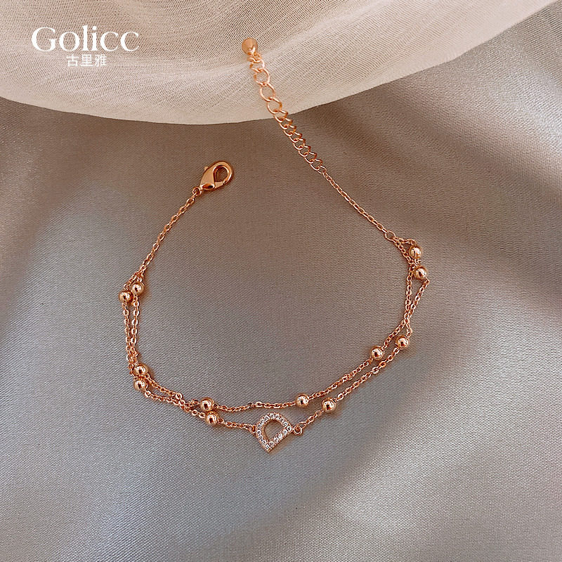 Rose Golden Girl Girlfriends Refining the small crowdsourced design Retro light extravagant High Luxurious Superior jewellery Handaccessories Guryya