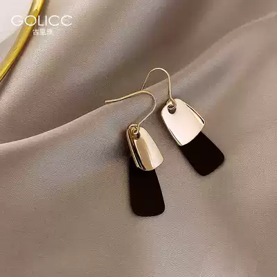 Earrings 2020 new trendy earrings female Korean temperament simple ins personality black earrings net red earrings