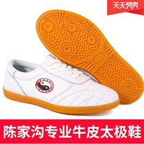 Chenjiagou Taiji shoes leather beef tendons soft bottom summer soft cowhide training breathable martial arts professional tai chi shoes