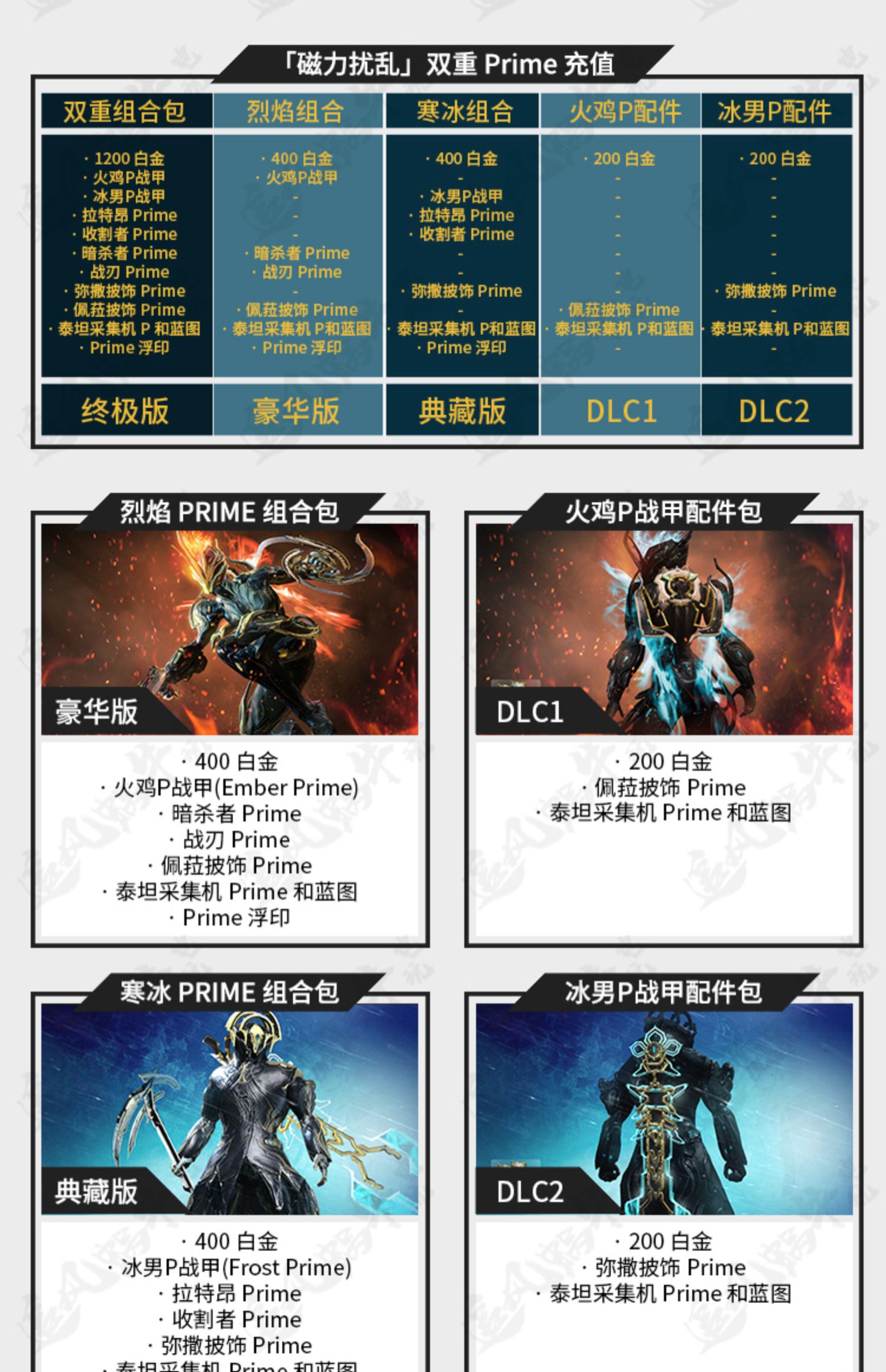 Warframe War Framework EMBER FROST P Ice Team Thổ Nhĩ Kỳ Dịch vụ quốc tế PRIME VAULT - Kính kính bảo vệ mắt