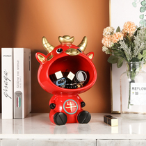 Creative porch key storage cow ornaments wedding gifts living room TV cabinet wine cabinet ox mascot decorations