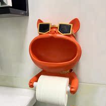 Creative toilet roll paper holder kitchen toilet toilet paper rack drawing Box non-perforated wall toilet paper holder