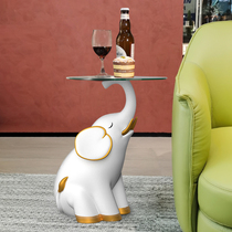 Nordic light extravagant elephant side few corners of living room sofa next glass small coffee table modern simple small tea table round table