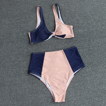 Small discount ▏ European and American sexy swimwear split bikini high waist belly belted triangle swimsuit women bikini