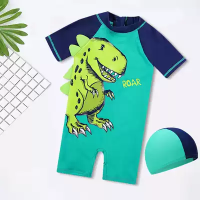 New children's swimsuit boy one-piece swimming cute dinosaur baby swimming trunks Korean version of children's sunscreen swimsuit quick-drying