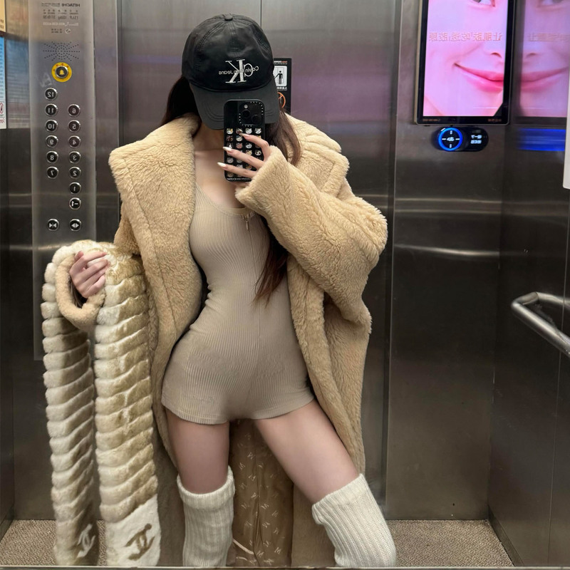 Teddy Bear Coat, Fur Coat, 2025 Winter New Style, Thickened, Light Luxury, High-End Woolen Coat, Eco-Friendly Fur