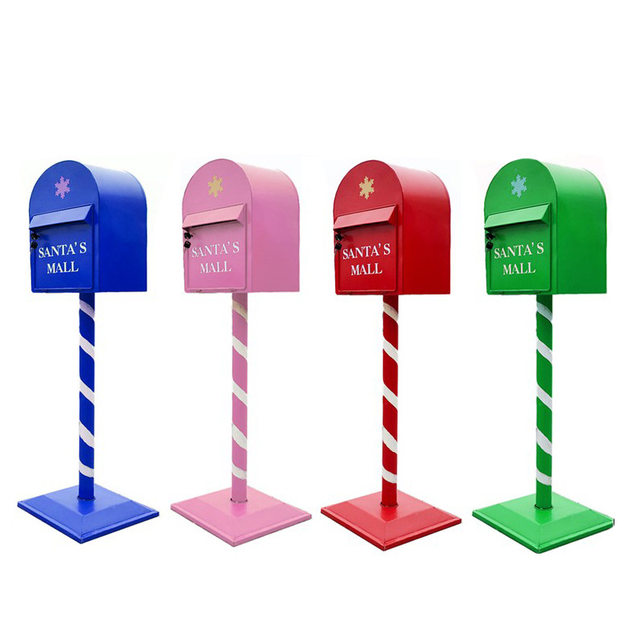 Retro Christmas mailbox iron mailbox vertical opinion box letter box decoration home ການຖ່າຍຮູບເຫດການ props customization