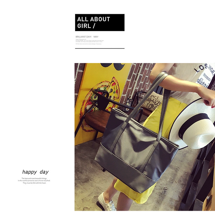 Túi xách bằng vải nylon 2019 phiên bản mới của Hàn Quốc đơn giản không thấm nước Oxford vải giản dị vai túi xách tay lớn túi thủy triều - Túi xách nữ