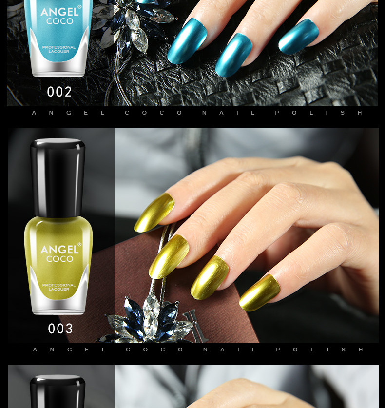 Oily Nail Ba Lan Flash Lasting Unpeelable Metal Nail Ba Lan Chống thấm Hàn Quốc Pearly Silver Metal Texture - Sơn móng tay / Móng tay và móng chân sơn móng gel