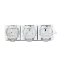 Waterproof socket outdoor rainproof triple triple hole 16A plastic outdoor power junction box power switch bathroom