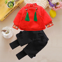 Childrens clothing Girls  New Year Clothes Chinese style Tang Dress Female Baby Festive New Years clothing 1 thickened Winter clothing 2 Foreign Hanfu