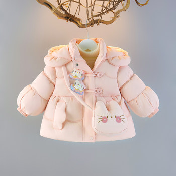 Girls' winter down-padded coats, baby girl's padded jackets, thick padded coats