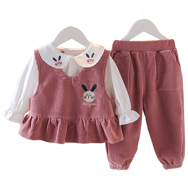 Baby children's clothing 0 girls spring foreign style 1-3 years old suit princess spring and autumn clothes baby girl fashionable three-piece suit