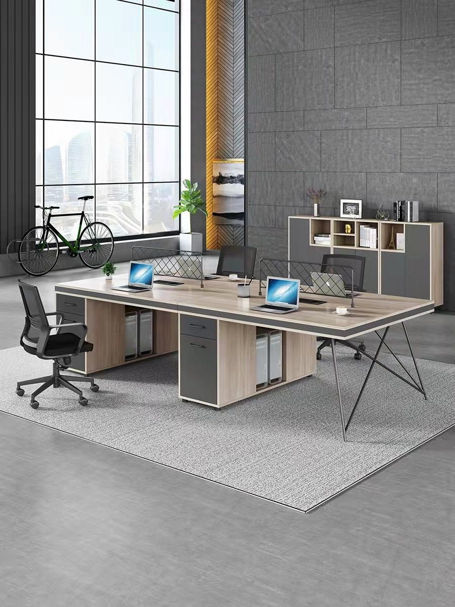 Staff Desk Chair Computer Finance Desk Brief About Modern 4 6 People's Desk Screen Screens Office Furniture