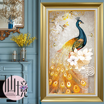 Peacock diamond painting 2020 new vertical version point drill cross stitch European style living room porch 5D masonry painting full diamond bedroom