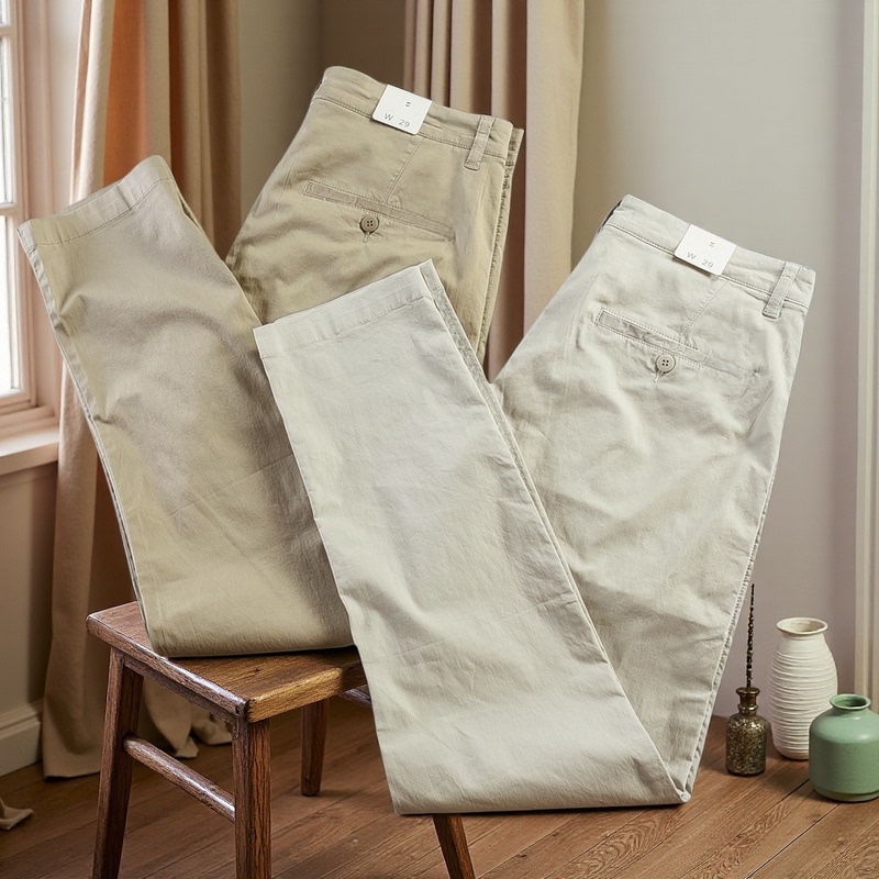 Spring and Autumn Men's Nine-Point Pants, Pure Cotton, Breathable, High-End Casual Pants, Korean Style, Slim Fit, High-Quality, Stretchy, Nine-Point Straight-Leg Pants