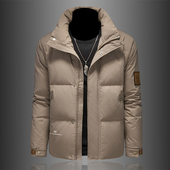European version of high-end stand-up collar short men's down jacket winter new style youth personality thickened warm slim handsome jacket