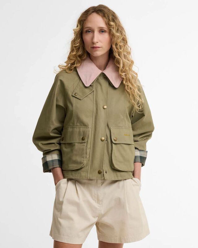 British Barbour Cropped Beadnell Casual Jacket Women's Retro Short Casual Coat