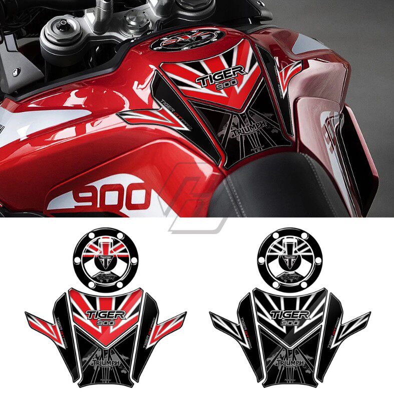 Locomotive Triumph Tiger Triumph Tiger900 2020 fuel tank cover sticker anti-collision strip 3D fish bone sticker