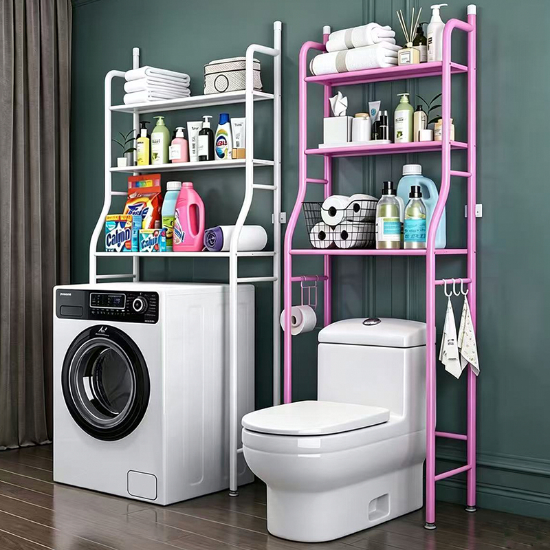 Stainless Steel Bathroom Multifunctional Toilet Storage Rack Above the Toilet, Multi-Layer Floor-Standing Washing Machine Storage Cabinet