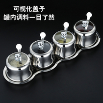 Seasoning Box Kitchen thick 304 stainless steel seasoning can set household European condiment box seasoning jar seasoning box