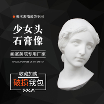 H30cm girl plaster portrait sketch sketch art teaching aids model character still life ornate portrait sculpture