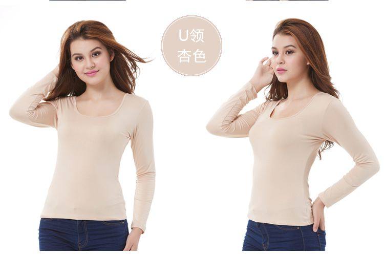 Modale Thin Section Round Collar All-cotton Lady Fever Coat Single Piece Low Collar Blouse Autumn Clothes Pure Cotton Inside Lap