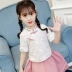 Váy bé gái mùa hè 2019 mới cho bé ngoại quốc mùa hè Phong cách Trung Quốc Hanfu bé gái váy tay áo - Váy