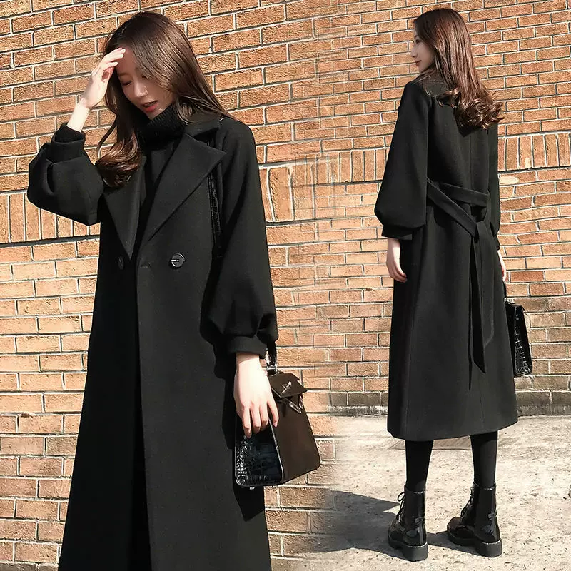 Демисезонное шерстяное пальто, куртка, длинное элитное trench coat, корейский стиль, большой размер, максимальная длина, оверсайз, увеличенная толщина