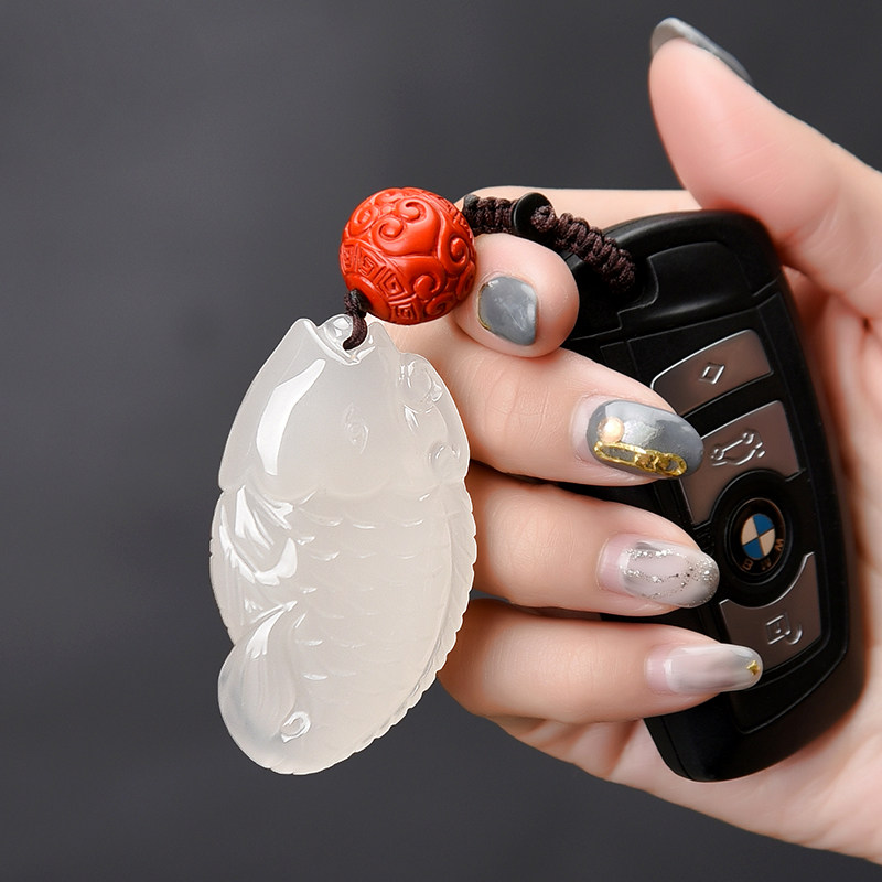 Car Key Pendant Female Upscale Handmade Lovers Jade Pendant Delicate Benz Personality Creative Lock Spoon Male