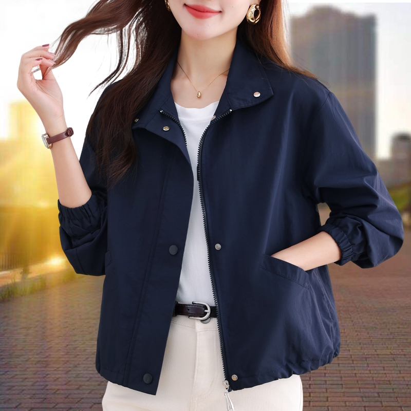 Short Jacket for Women 2026 New Spring and Autumn Fashion Casual Loose Stand Collar Zipper Jacket Top Short Jacket for Women 2026 New Spring and Autumn Fashion Casual Loose Stand Collar Zipper Jacket Top