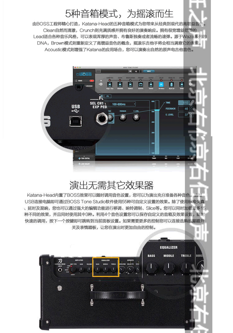 Roland Roland BOSS KATANA MINI KTN-50 100 Đầu dao điện Guitar - Loa loa loa di động