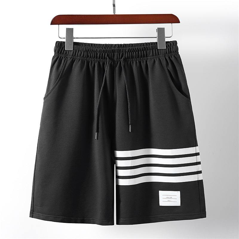 Summer Tb Tom Suit Trendy Brand Four-Stripe Pants Sports Shorts Men's Outer Wear Five-Point Pants Brown Loose 5-Point