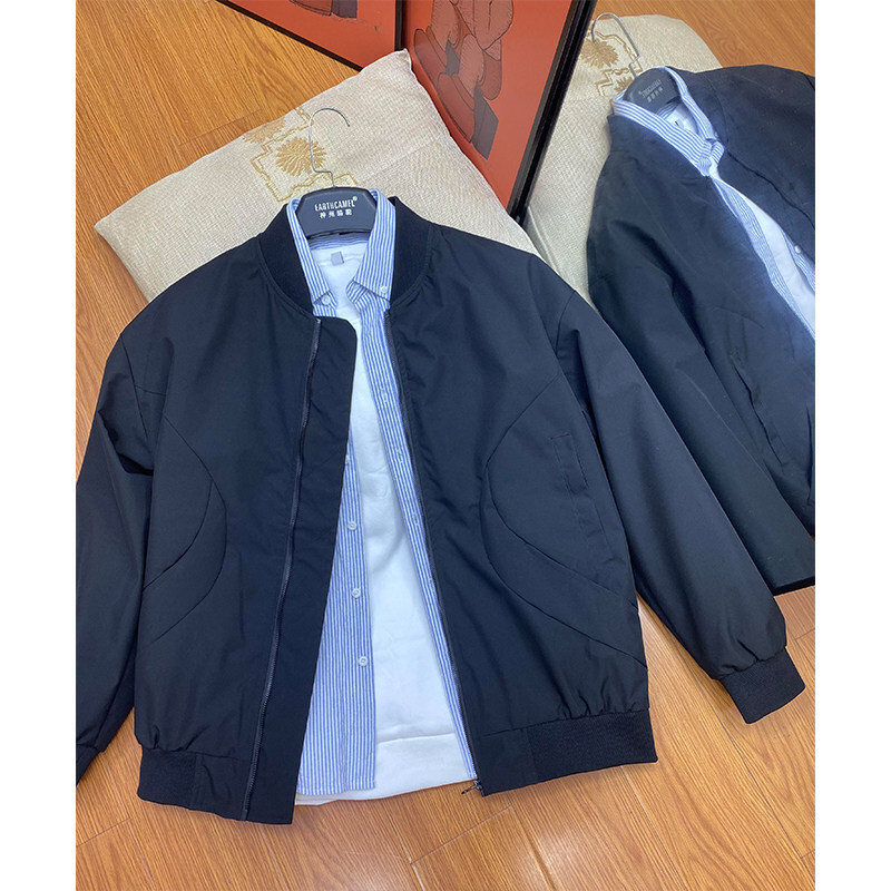 American-Style Pilot Jacket for Men, Spring and Autumn Versatile Casual Baseball Jacket, Men's Outdoor Waterproof Softshell Jacket